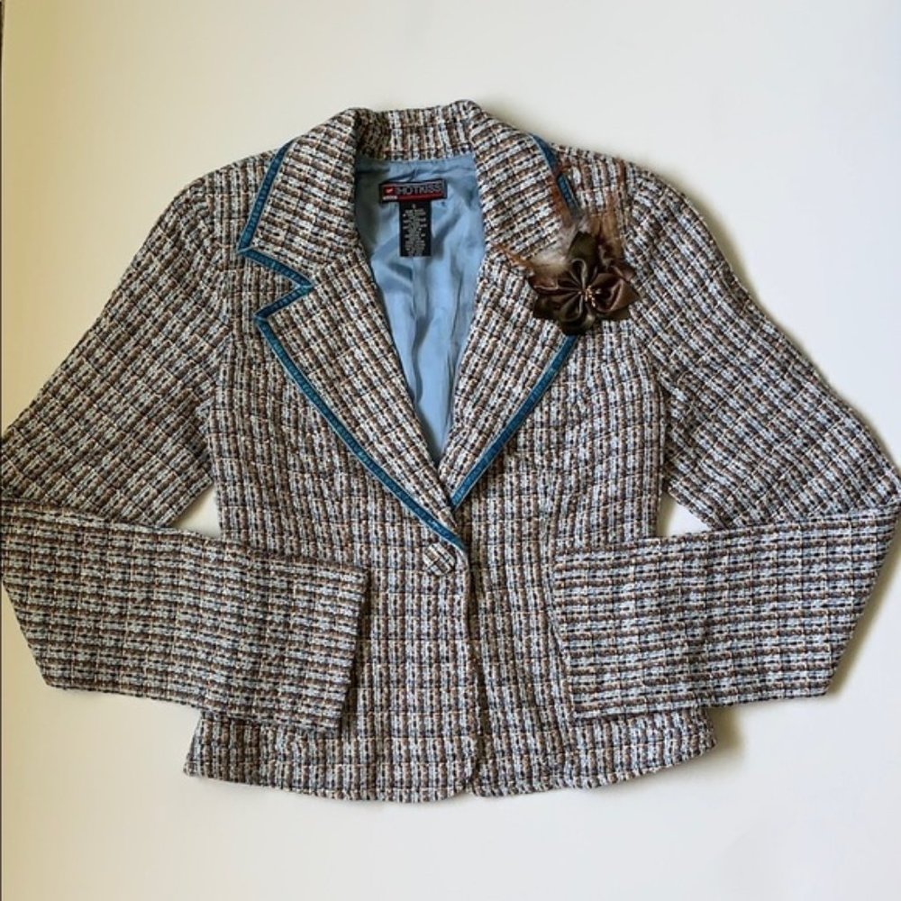 HOTKISS LONG TWEED JACKET | BLUE | SMALL | 2004